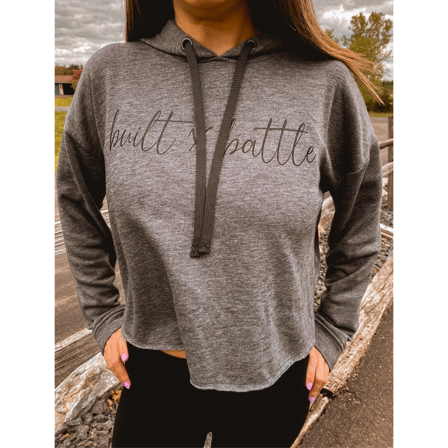 Built by battle crop hoodie