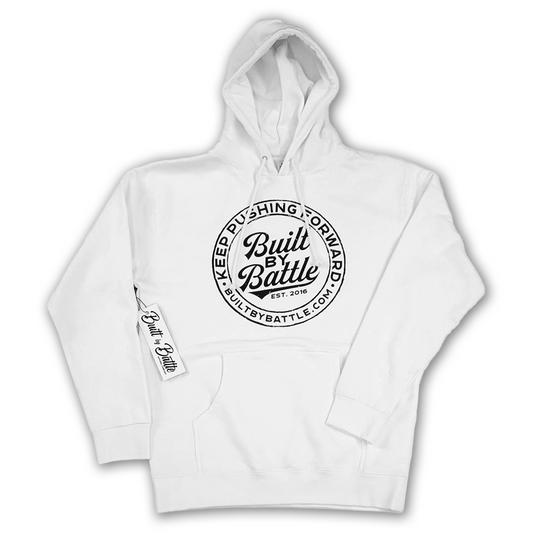 Built By Battle Unisex Hoodie White